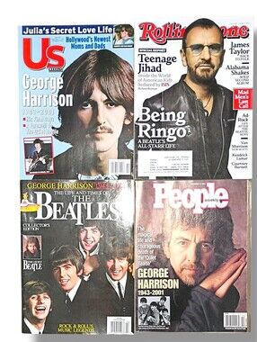 Magazine Lot Vtg The Beatles George Harrison Ringo Starr 4 Magazines Pop Culture
